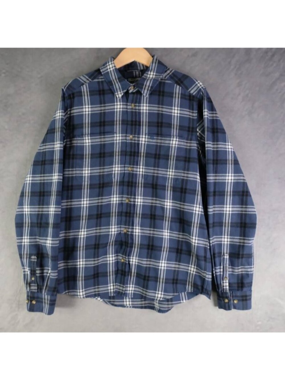 CRAGHOPPERS Shirt Men's Large Blue Plaid Flannel Long Sleeve Button Up Outdoor